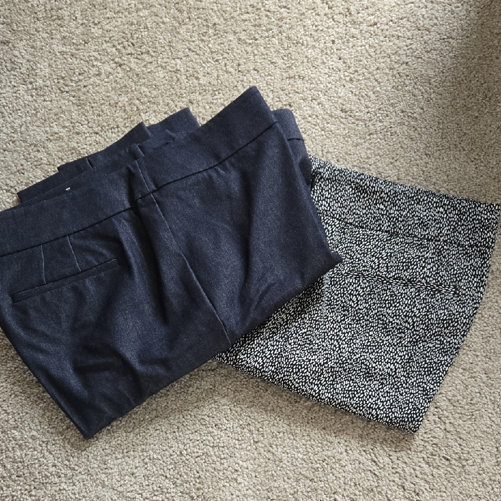 Talbots Bundle Of Two Pants, Black and White Textured Pants.